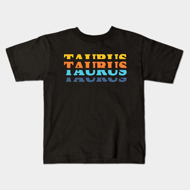 Taurus Typography Kids T-Shirt by winwinshirt